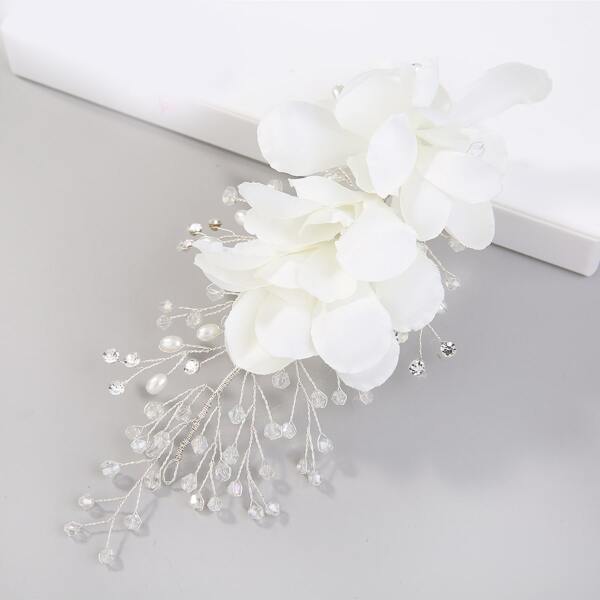 

Flower Decor Hair Accessory, White