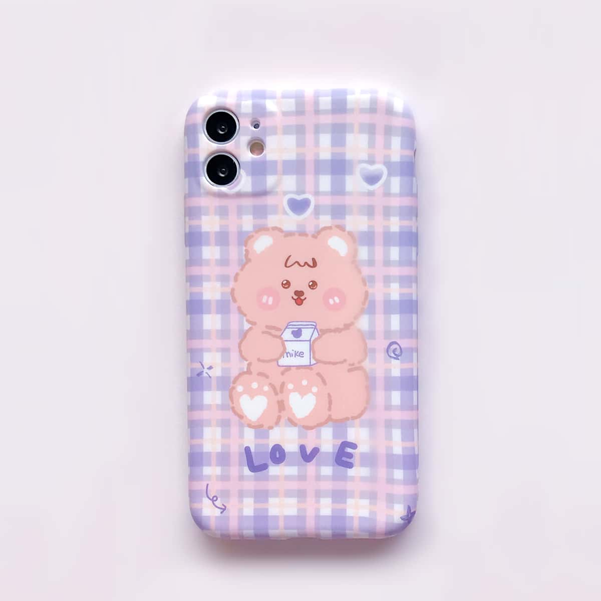 

Plaid & Bear Print iPhone Case, Multicolor