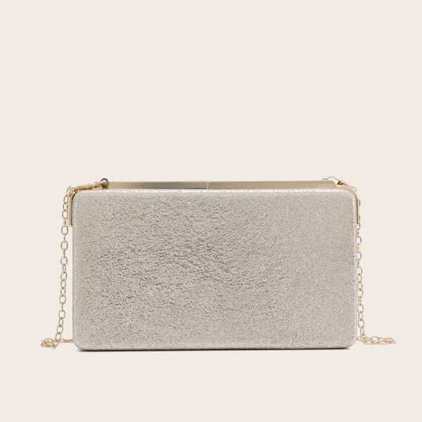 

Glitter Chain Clutch Bag, Gold