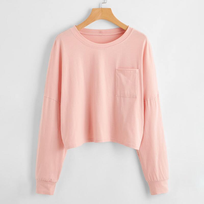 

Solid Pocket Oversized Tee, Dusty pink