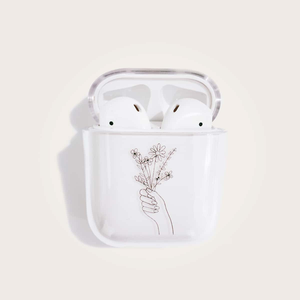 

Flower Pattern Clear Airpods Case