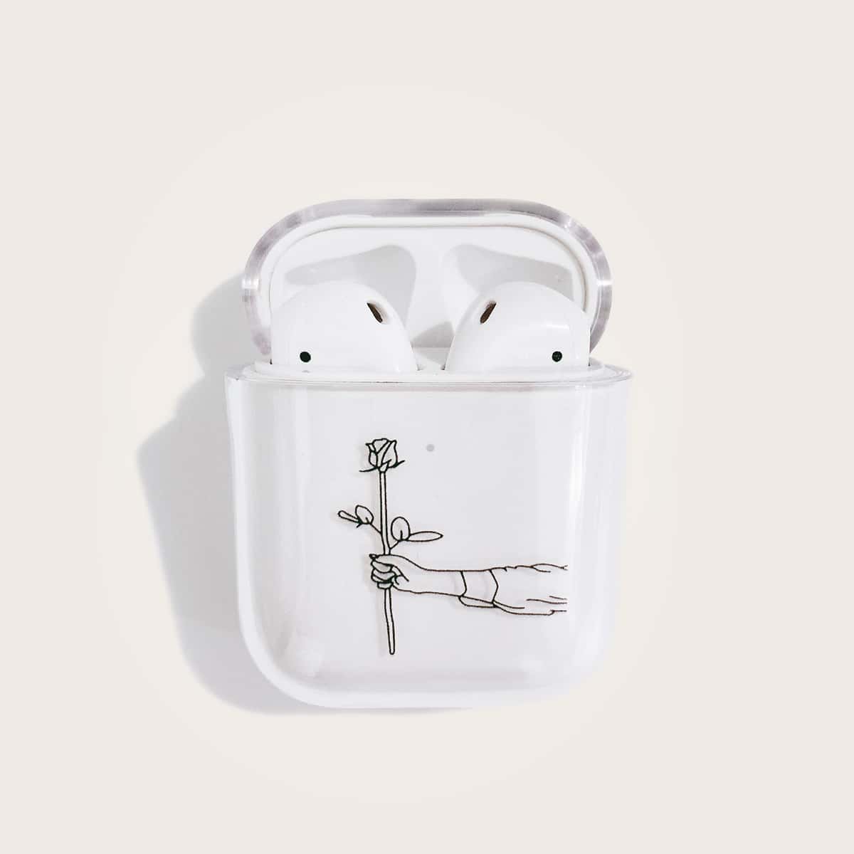 

Flower Pattern Clear Airpods Case