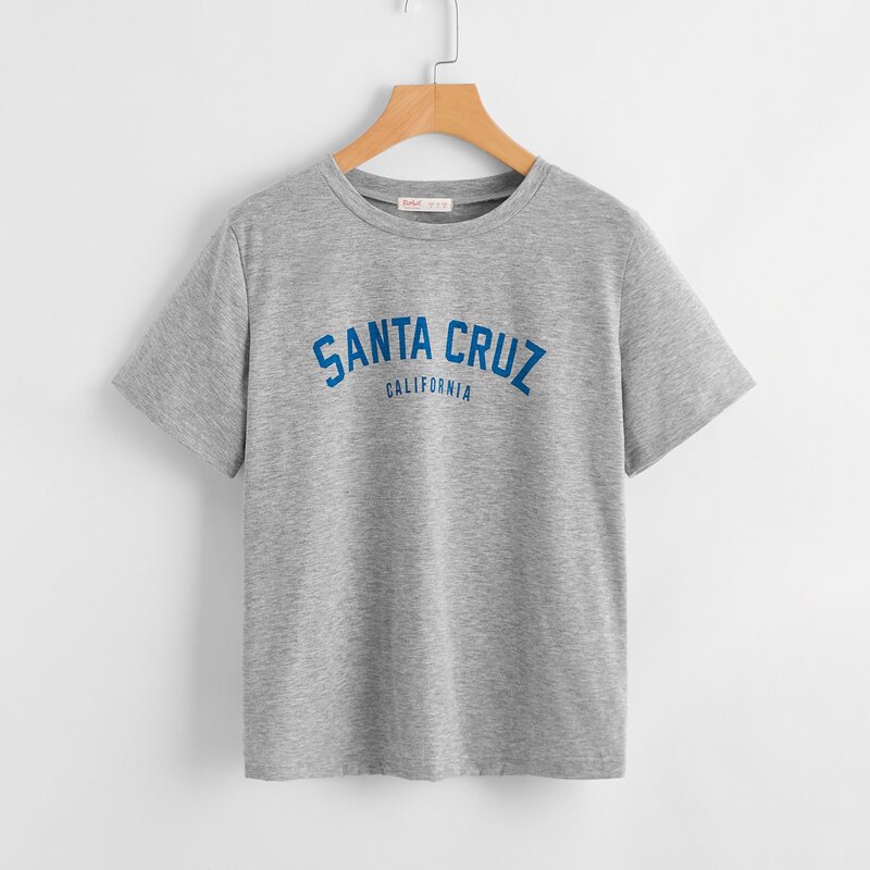 

Letter Print Tee, Grey