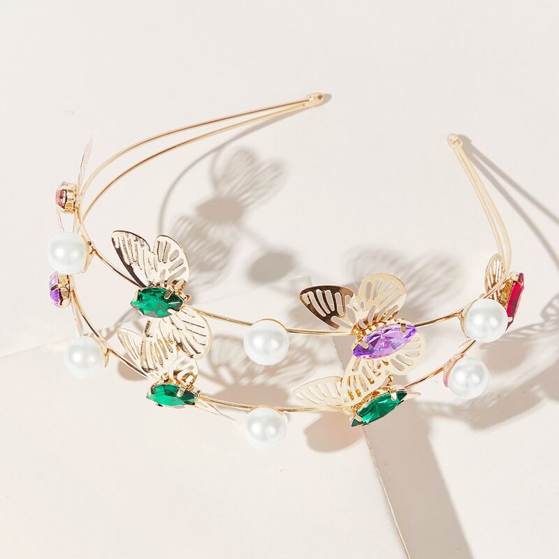

Faux Pearl & Butterfly Decor Hair Hoop, Multicolor