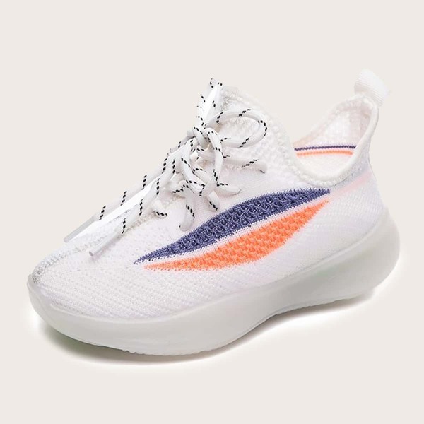 

Boys Color Block Knit Sneakers, White
