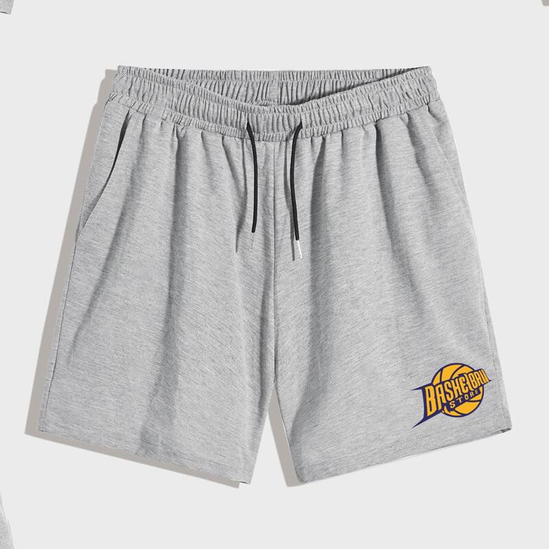 

Guys Letter Graphic Shorts, Light grey