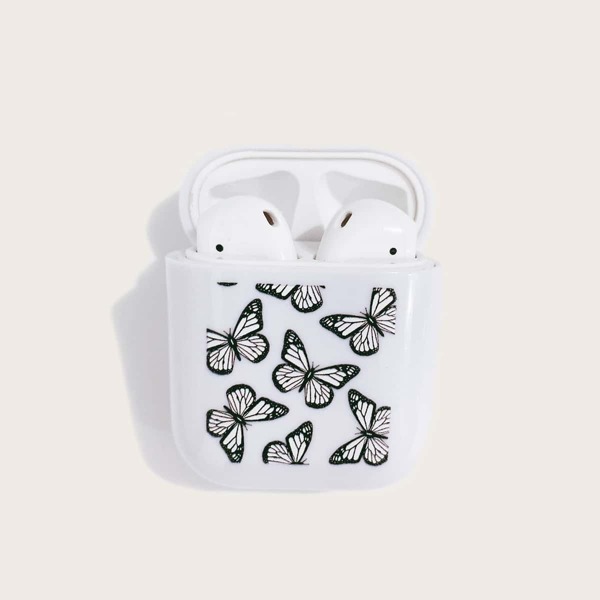 

Butterfly Pattern Airpods Case, White