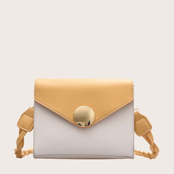

Girls Two Tone Flap Crossbody Bag, Yellow