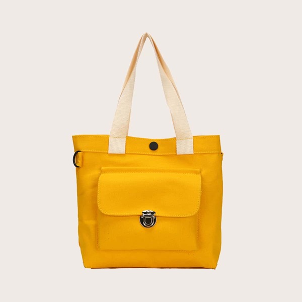 

Minimalist Push Lock Shopper Bag, Yellow