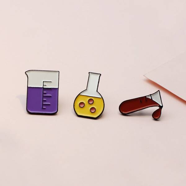 

3pcs Cartoon Design Brooch, Multicolor