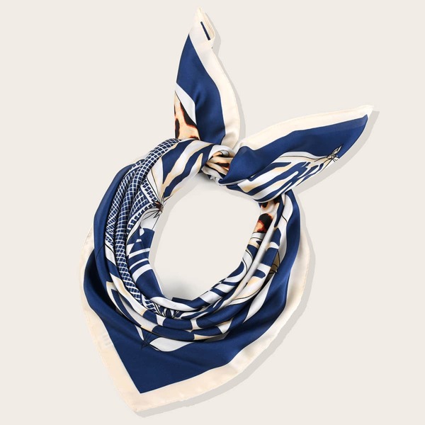 

1pc Geo Print Bandana, Multicolor