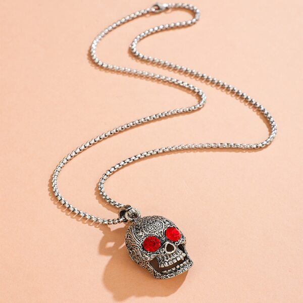 

Skull Charm Necklace, Antique silver