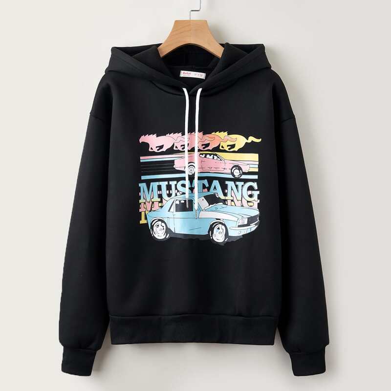 

Letter Car Graphic Sweatshirt, Black