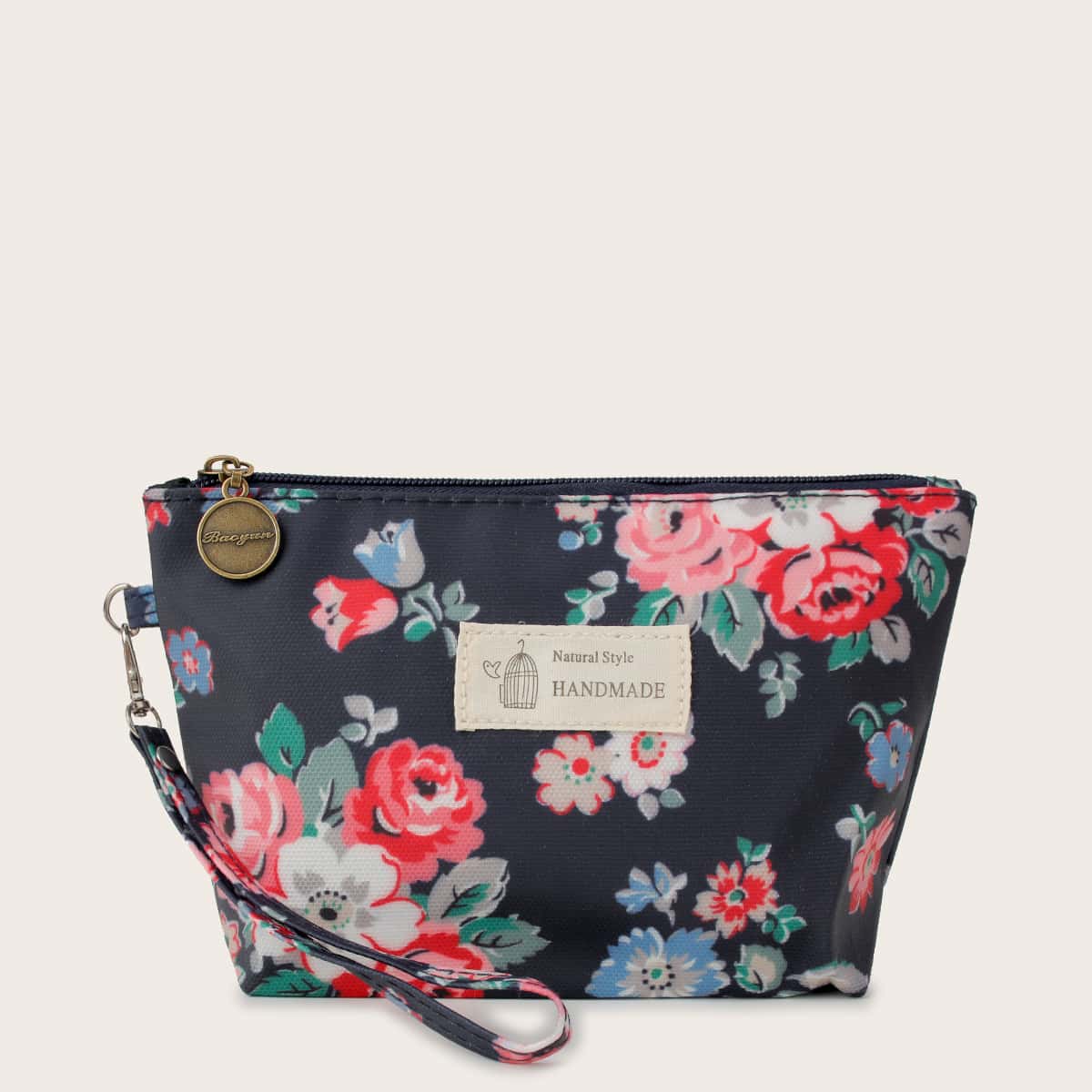 

Floral Graphic Wristlet Bag, Blue