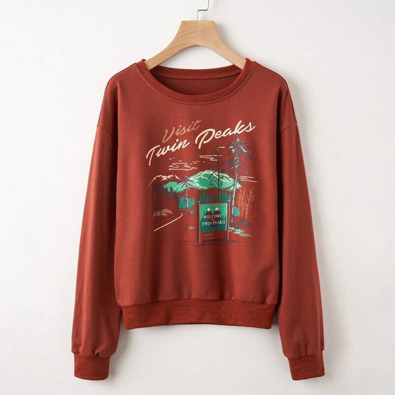 

Letter Graphic Sweatshirt, Rust brown
