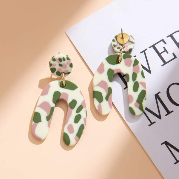 

Color Block Drop Earrings, Multicolor
