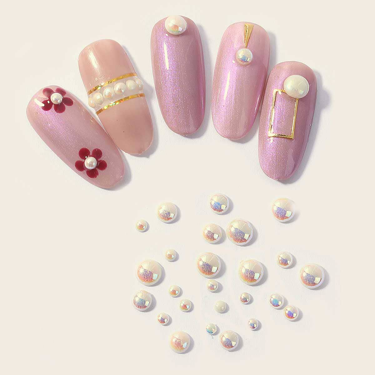 

1box Colorful Nail Art Decoration, White