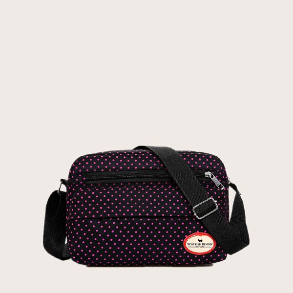 

Polka Dot Crossbody Bag, Purple