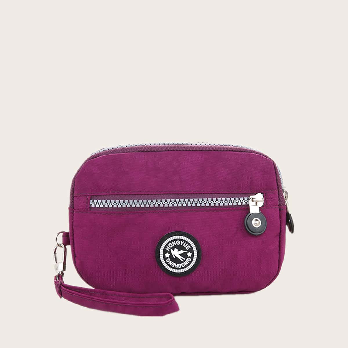 

Letter Patch Clutch Bag, Purple