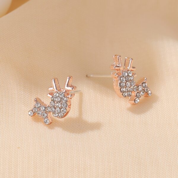 

Rhinestone Animal Stud Earrings, Rose gold
