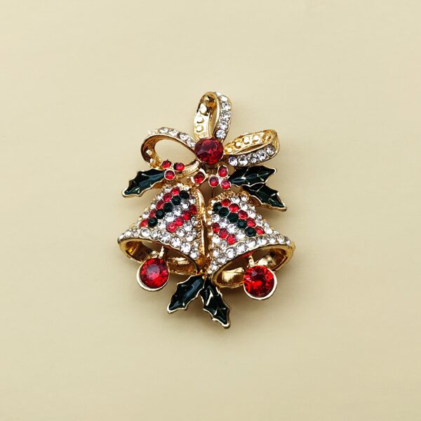 

Christmas Bell Design Brooch, Gold