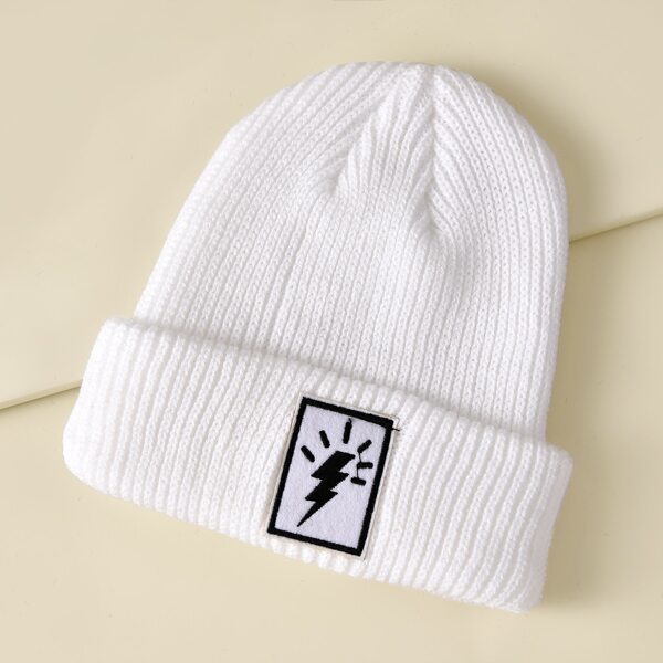 

Thunder Patched Cuffed Beanie, White