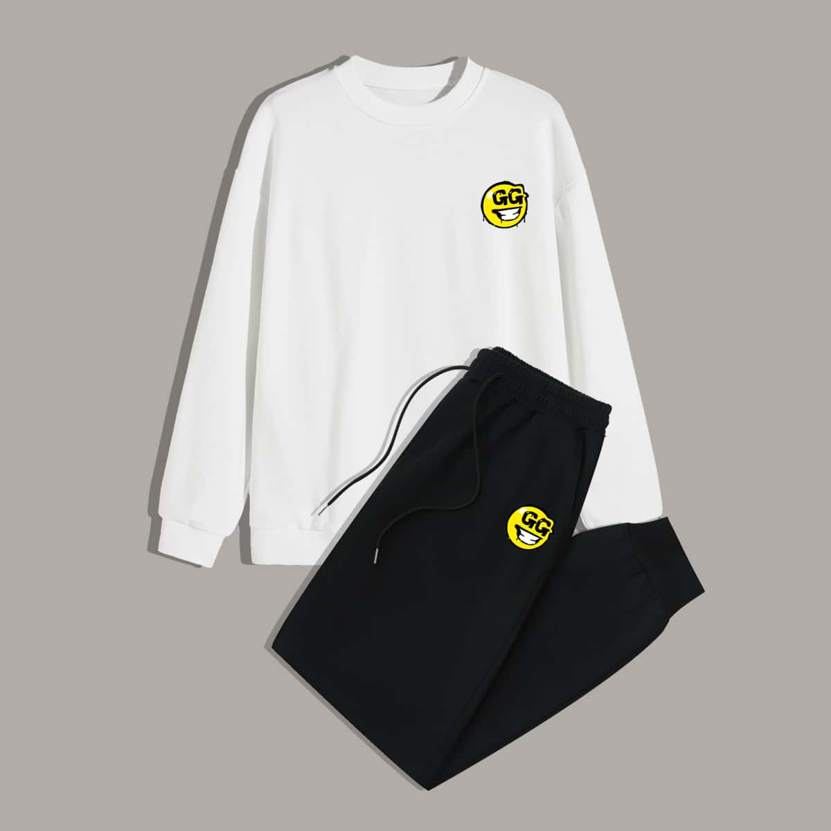 

Guys Letter Graphic Sweatshirt & Sweatpants, Multicolor