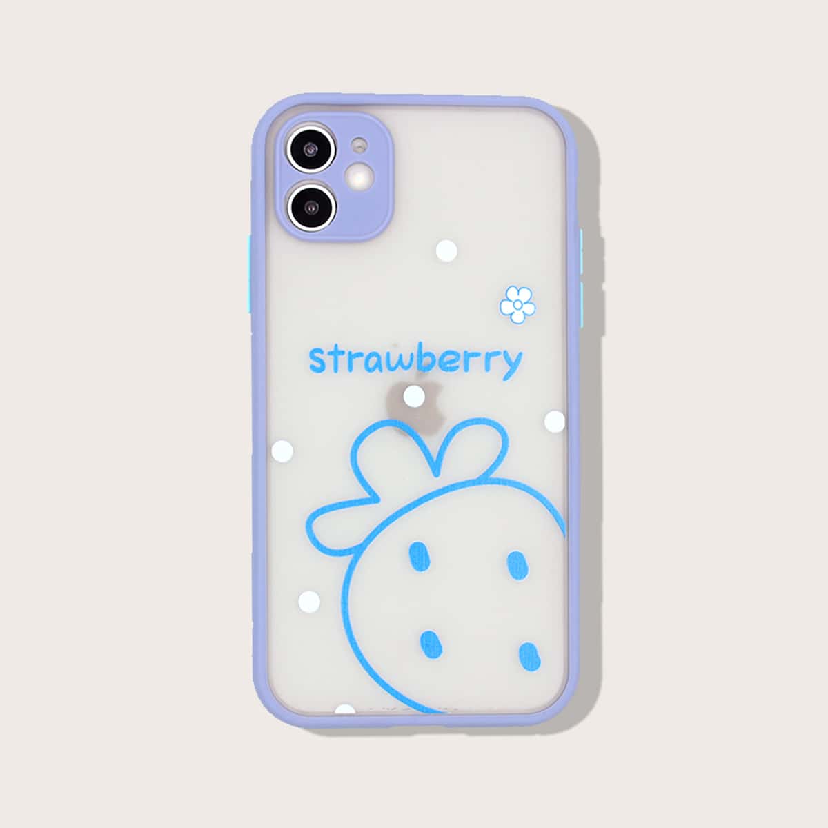 

Contrast Frame Strawberry Print iPhone Case, Multicolor clear