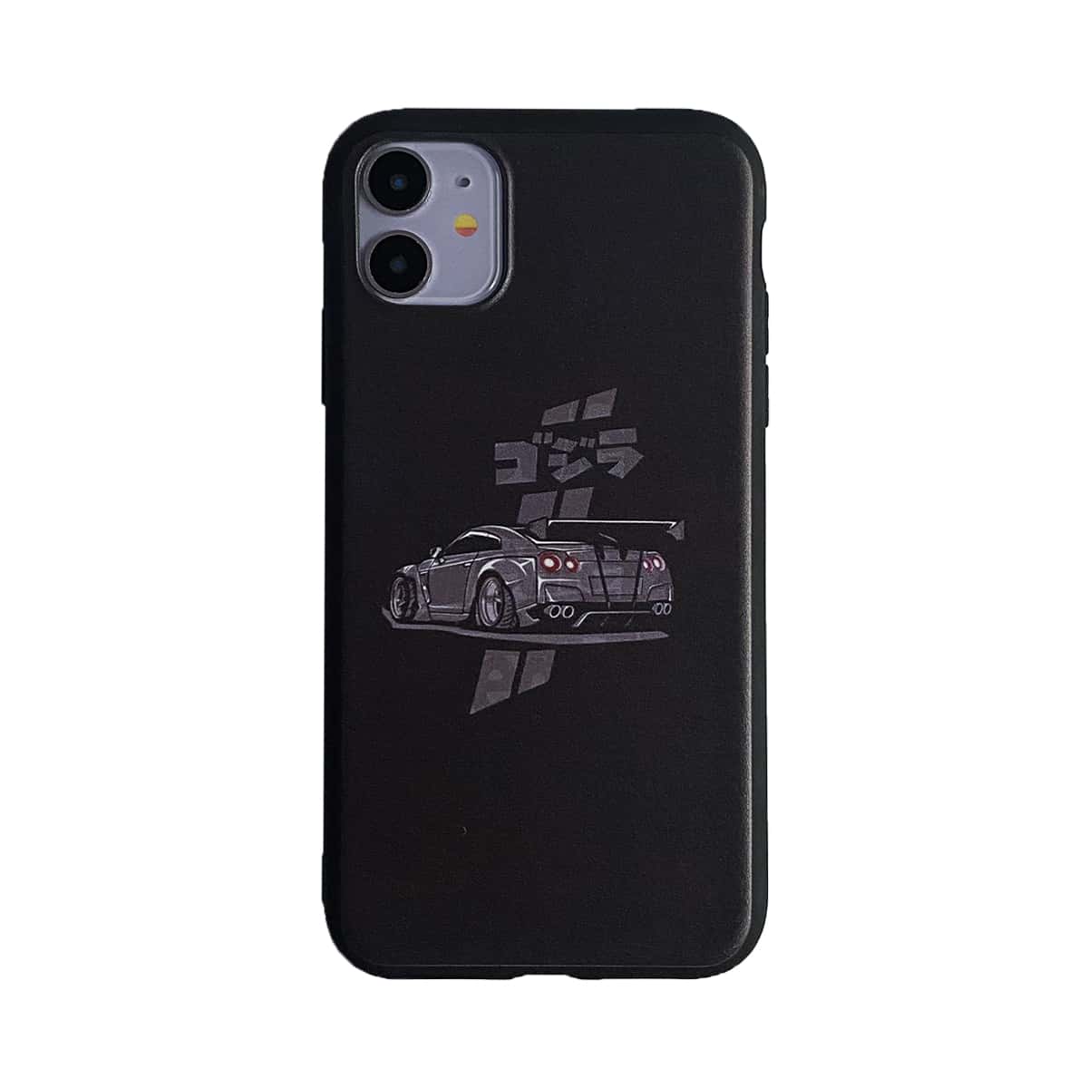 

Car & Japanese Letter Graphic iPhone Case, Black