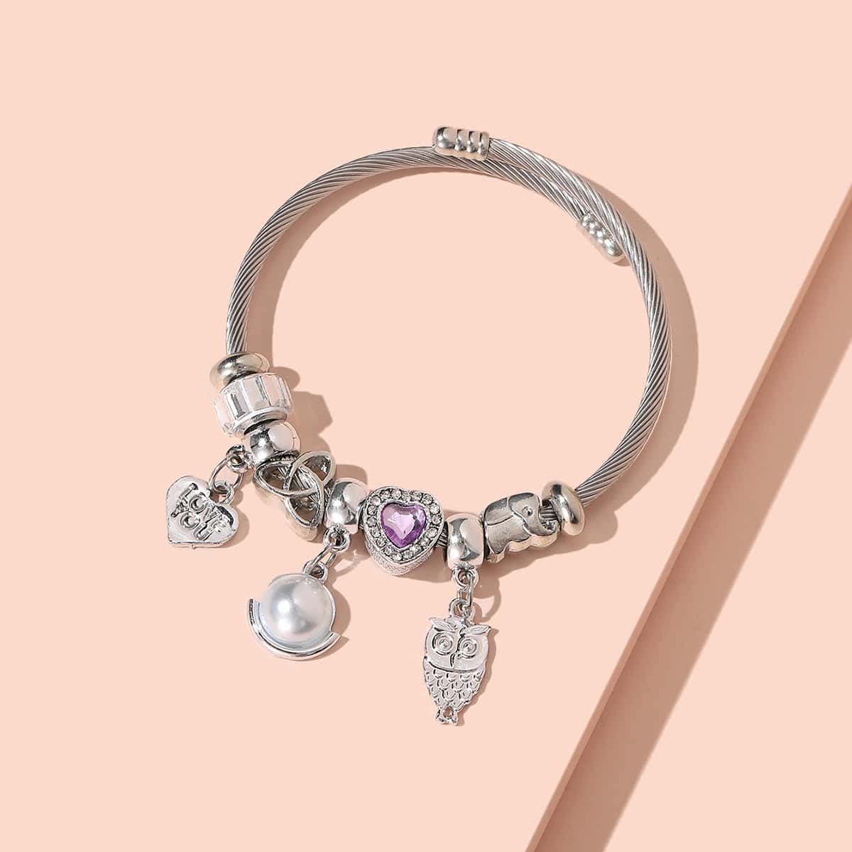 

Owl Charm Bracelet, Multicolor
