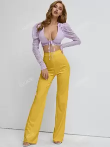 High Waist Straight Leg Pants