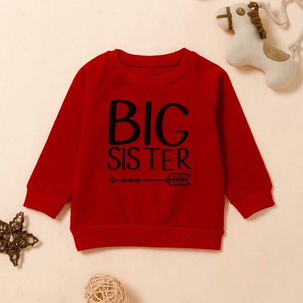 

Toddler Girls Letter Graphic Raglan Sleeve Sweatshirt, Burgundy