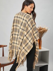 Cappotto Cape A Quadri Con Frange Shein Italia