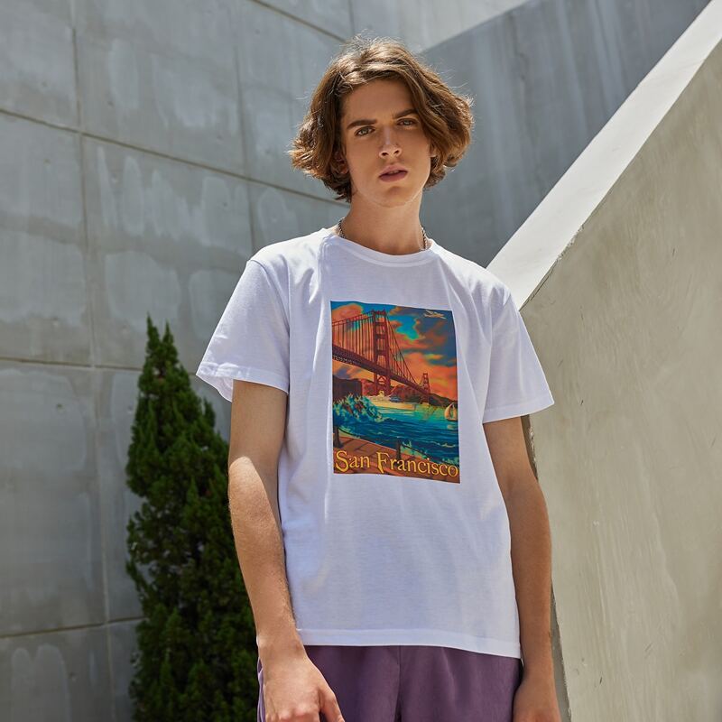 

Guys Letter Graphic Tee, White