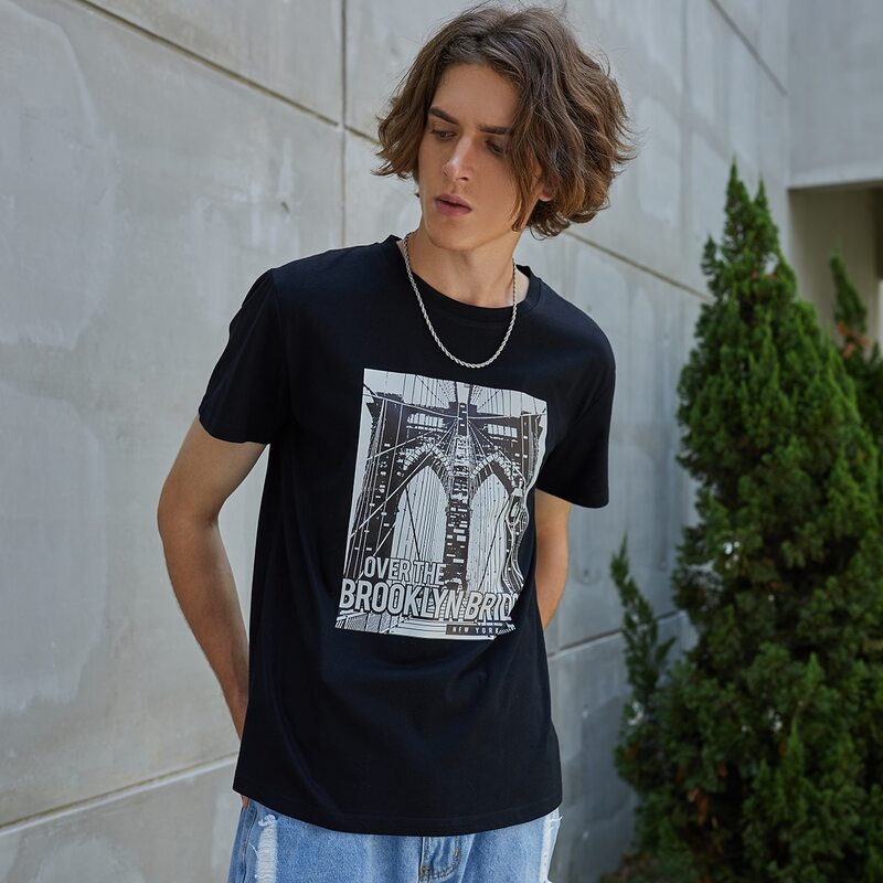 

Guys Slogan Graphic Tee, Black