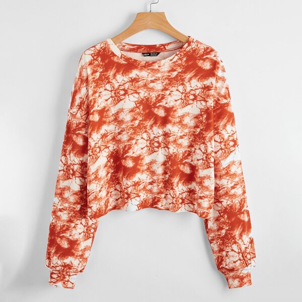 

Tie Dye Drop Shoulder Pullover, Multicolor
