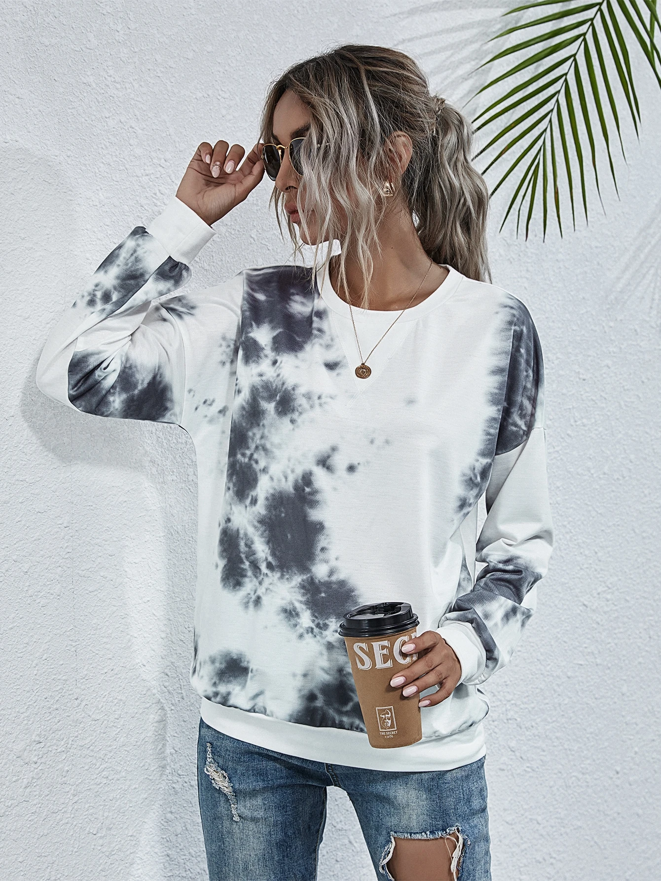 Tie dye crew neck sweatshirts Clearance