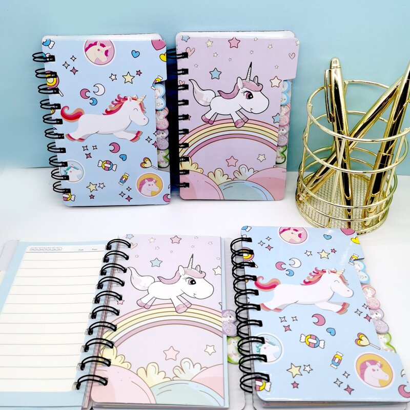 

2pcs Unicorn Print Random Spiral Notebook, Multicolor