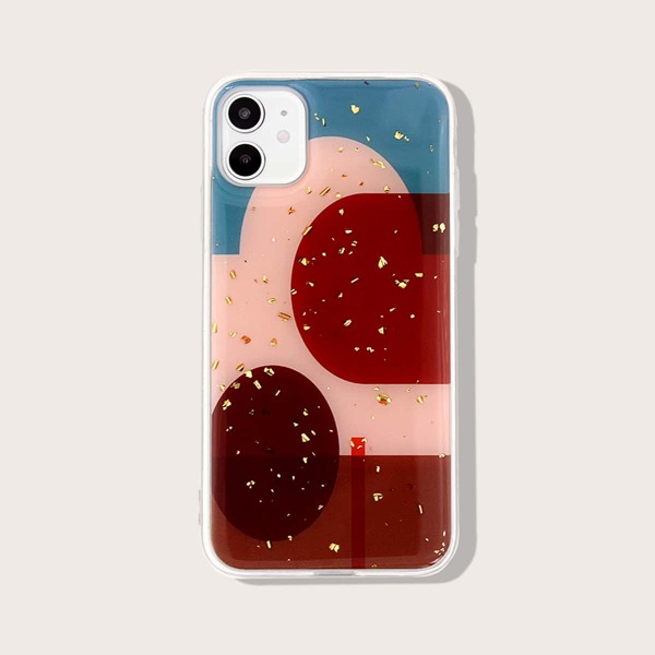 

Контрастный чехол для iPhone с золотой фольгой, Многоцветный