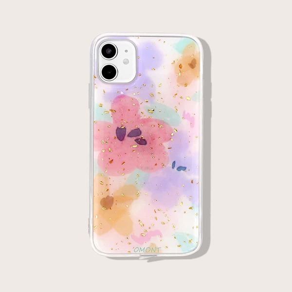 

Gold Foil Decor Flower iPhone Case, Multicolor