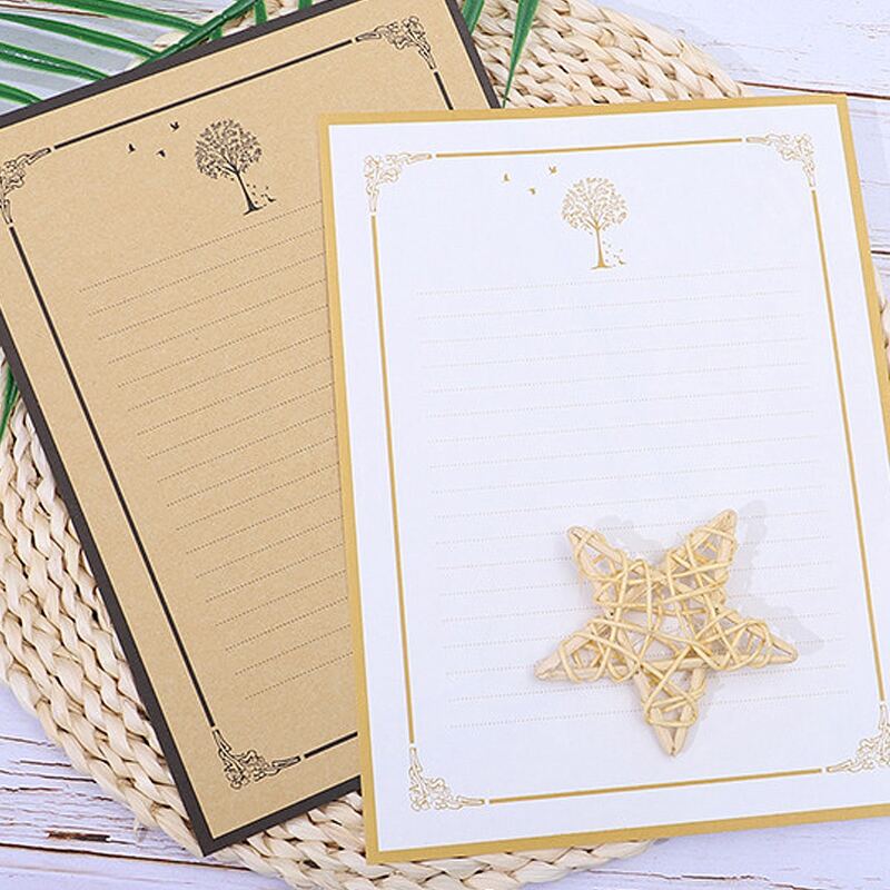 

8sheets Random Color Vintage Writing Paper, Multicolor