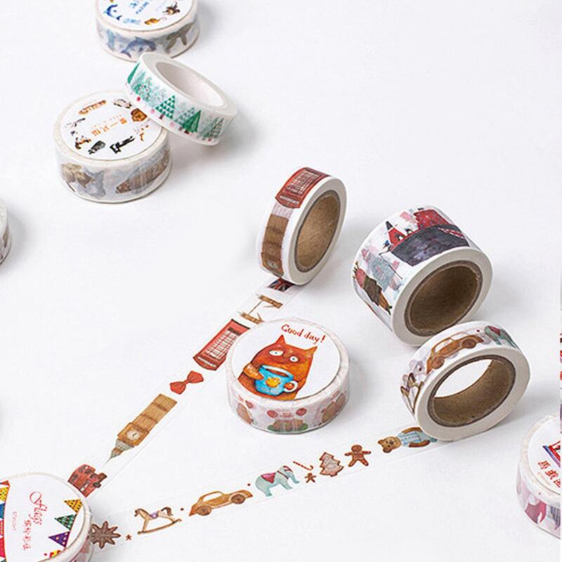 

2rolls Cartoon Graphic Random DIY Tape, Multicolor