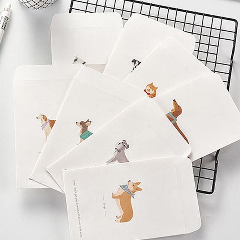 

5pcs Cartoon Dog Print Random Envelope, Multicolor