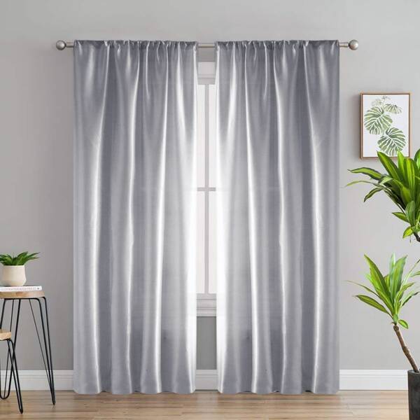 

Solid Color Single Panel Curtain, Grey