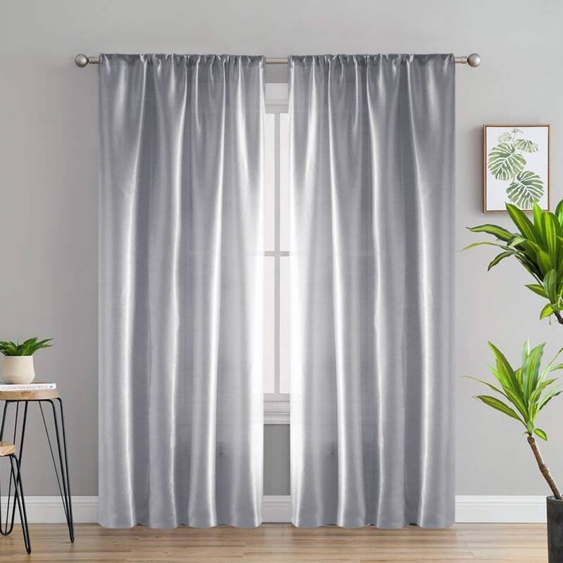 

Solid Color Single Panel Curtain, Grey