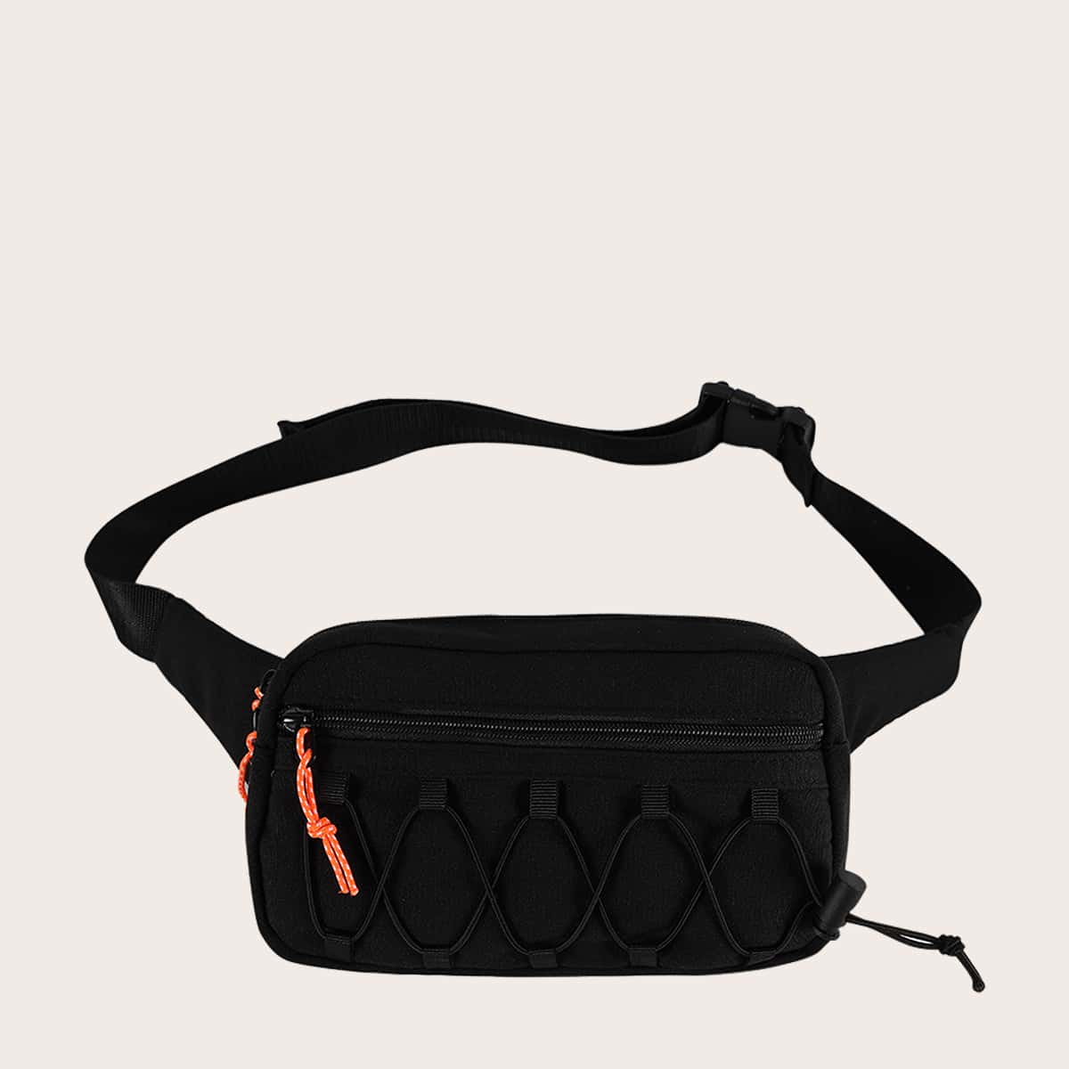 

Guys Zip Front Fanny Pack, Black