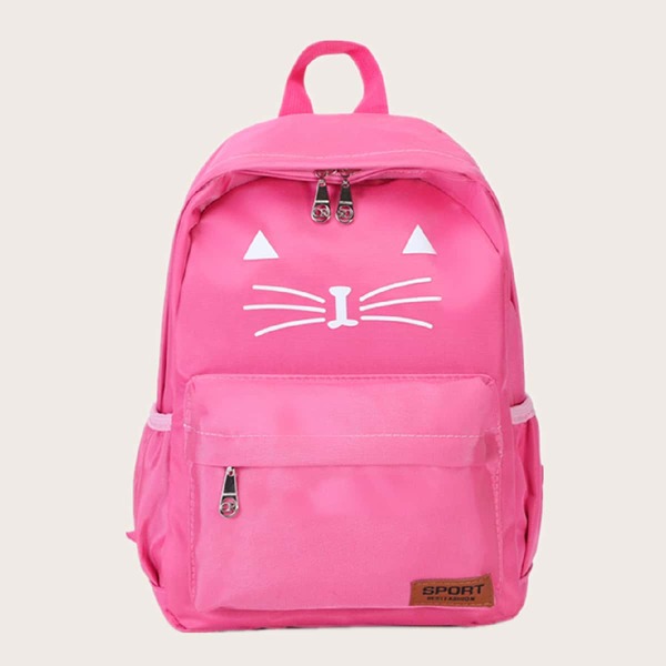 

Girls Cartoon Graphic Backpack, Pink