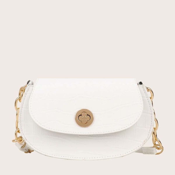 

Girls Crocodile Crossbody Bag, White
