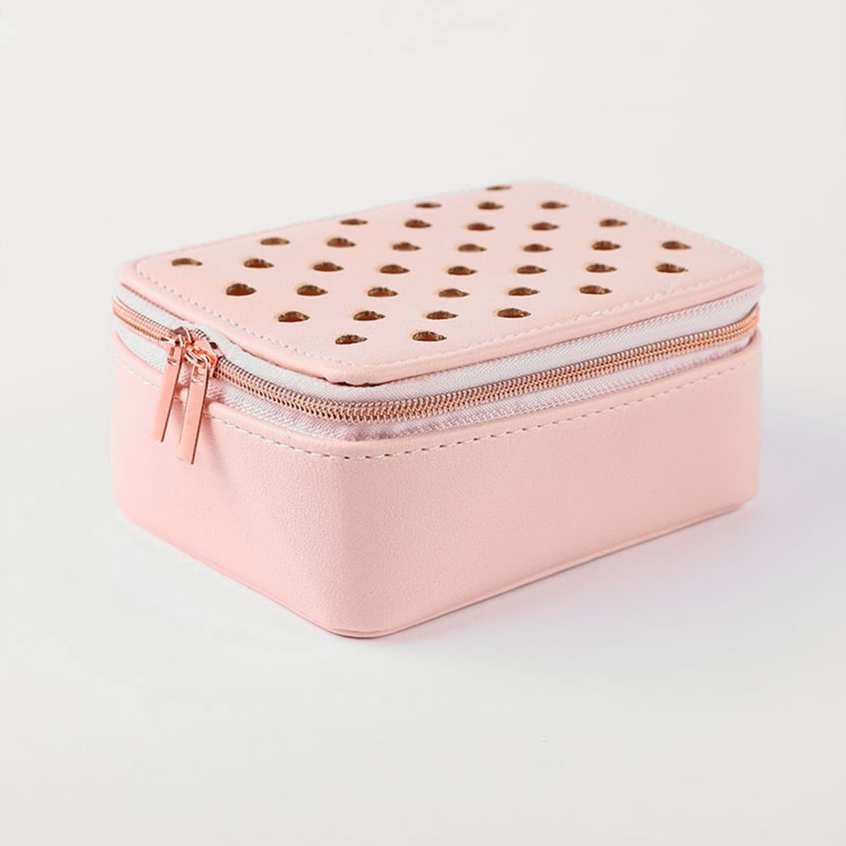 

1pc PU Jewelry Storage Box, Pink
