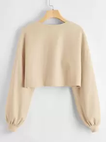 Muchica Drop Shoulder Crop Top - Apricot - View 2
